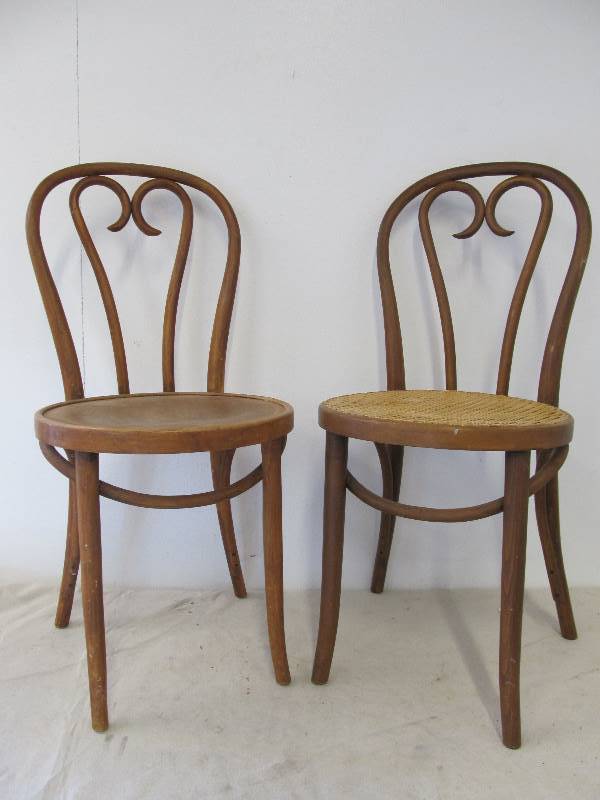 lot 56 image: 2 Antique Bentwood Ice Cream Chairs