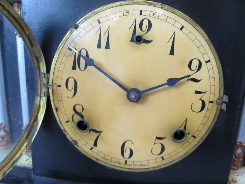 lot 102 image: Antique GILBERT Mantel Clock