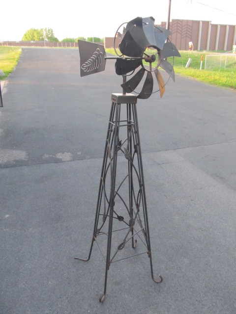 lot 200 image: Wrought Iron YardGarden Windmill