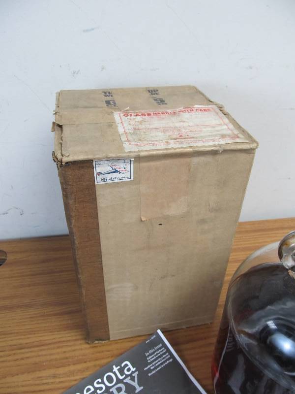 lot 8 image: Original 1920s Prohibition Era 1 Gallon  LUCKY LINDY Perfume Jug wBootlegging History