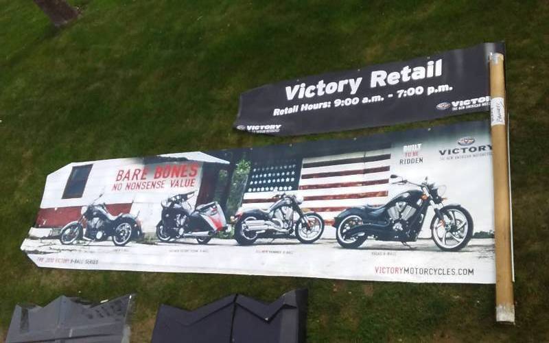 Lot Of 2 Victory Motorcycle Banners 32x120 & 60x240