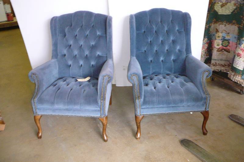 lot 8 image: Blue Cloth Chairs