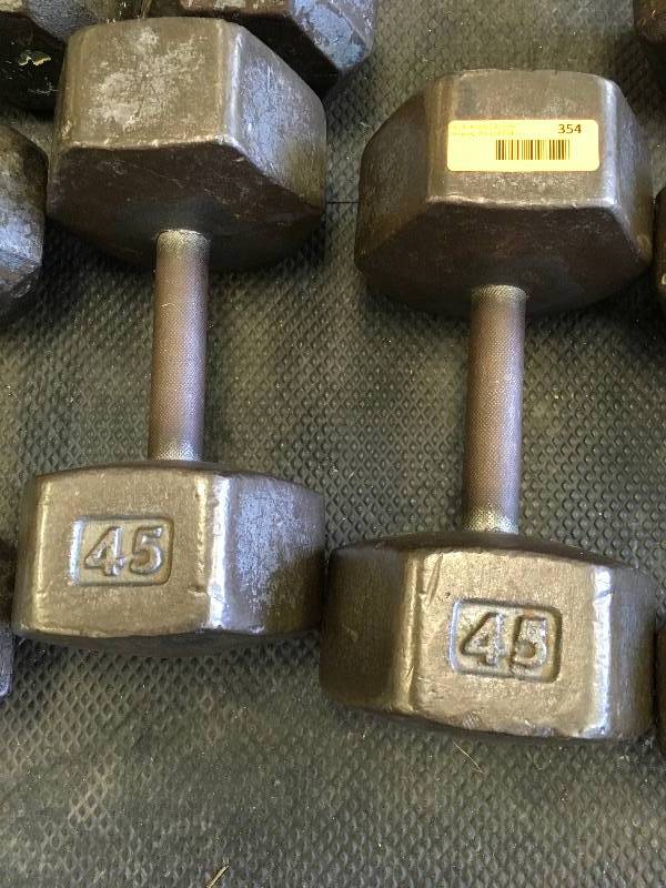 TWO 45LB DUMBBELL WEIGHTS
