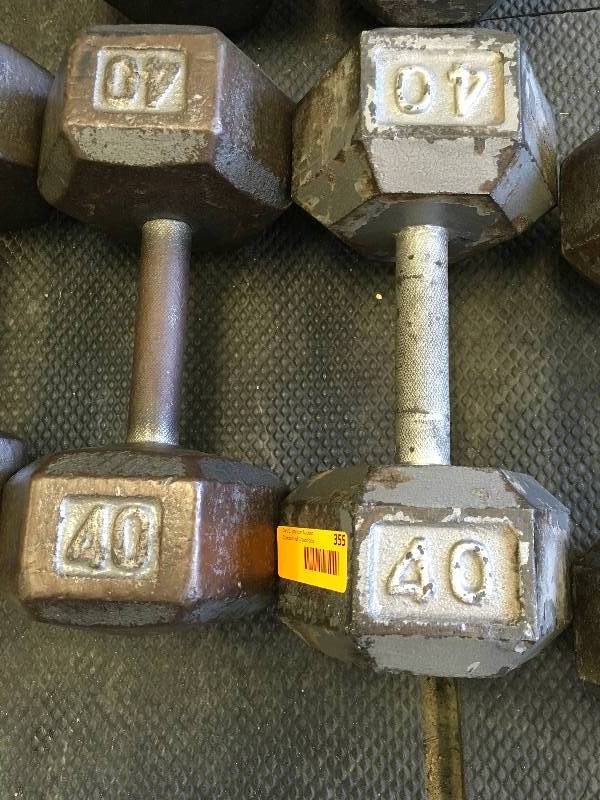 TWO 40LB DUMBBELL WEIGHTS