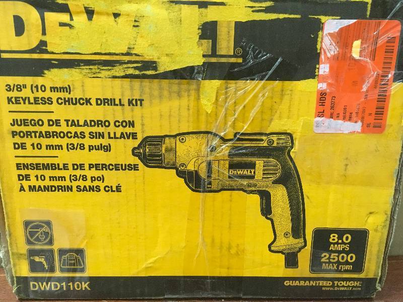 DEWALT 38 in. (10 mm) Variable Speed Reversing Pistol Grip Drill with Keyless Chuck