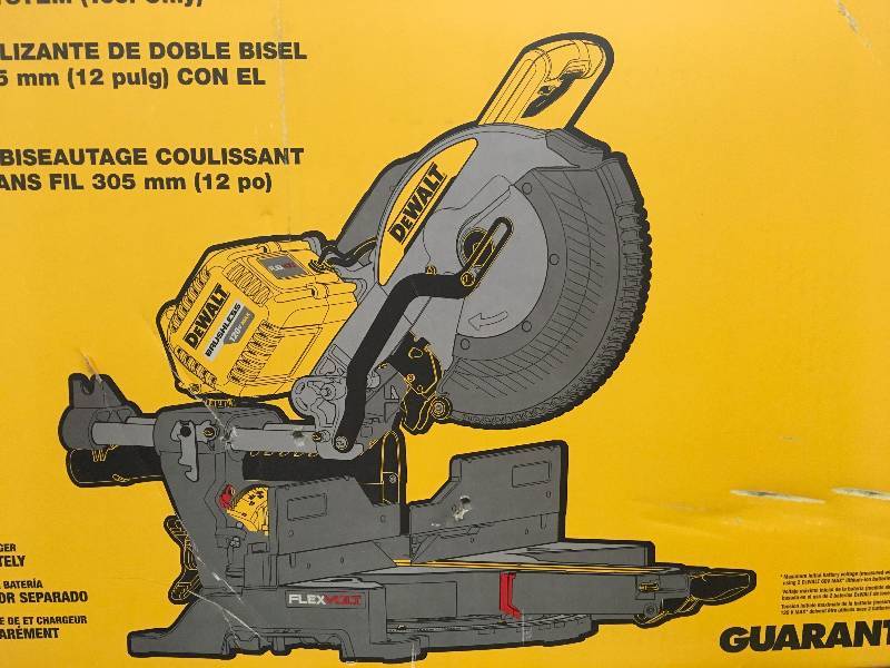 DEWALT FLEXVOLT 120-Volt MAX Lithium-Ion Cordless Brushless 12 in. Sliding Miter Saw w AC Adapter (Tool-Only) IN LIKE new conditions