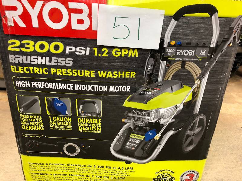 Ryobi 2300 PSI Brushless Electric Preassure Washer not used
