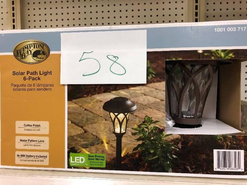 Hampton Bay Solar Bronze Outdoor Integrated LED Landscape Fan Cage Path Light with Water Glass Lens (6-Pack) new
