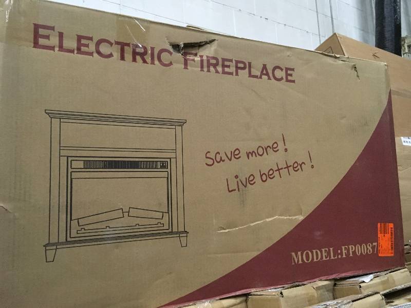lot 4 image: AKDY 32 in. Freestanding Electric Fireplace Insert Heater in White not used