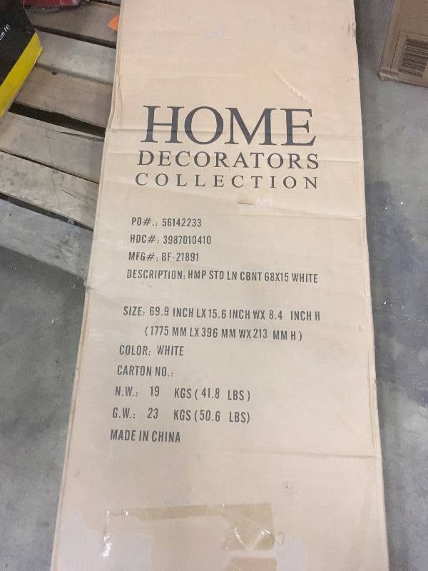 lot 11 image: Home Decorators Hampton Harbor 15 in. W x 10 in. D x 67-12 in. H Linen Cabinet in White new