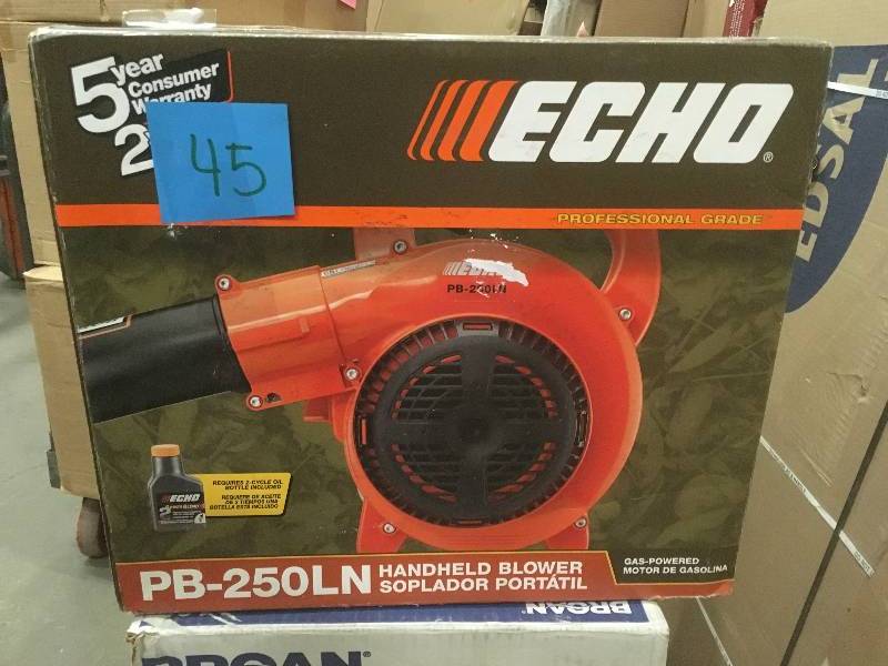 lot 45 image: ECHO 165 MPH 391 CFM 25.4cc Low Noise Handheld Gas Leaf Blower not used