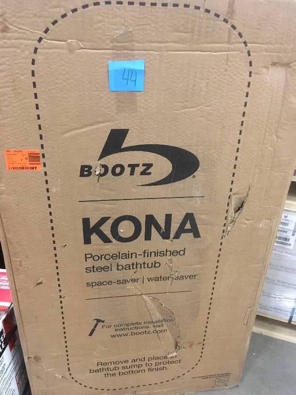 lot 44 image: Bootz Industries Kona 54 in. Left Drain Rectangular Alcove Soaking Bathtub in White