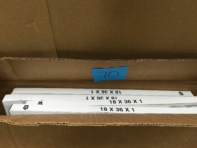 lot 70 image: Lot of 3 18x36x1 Furnace Filters not used