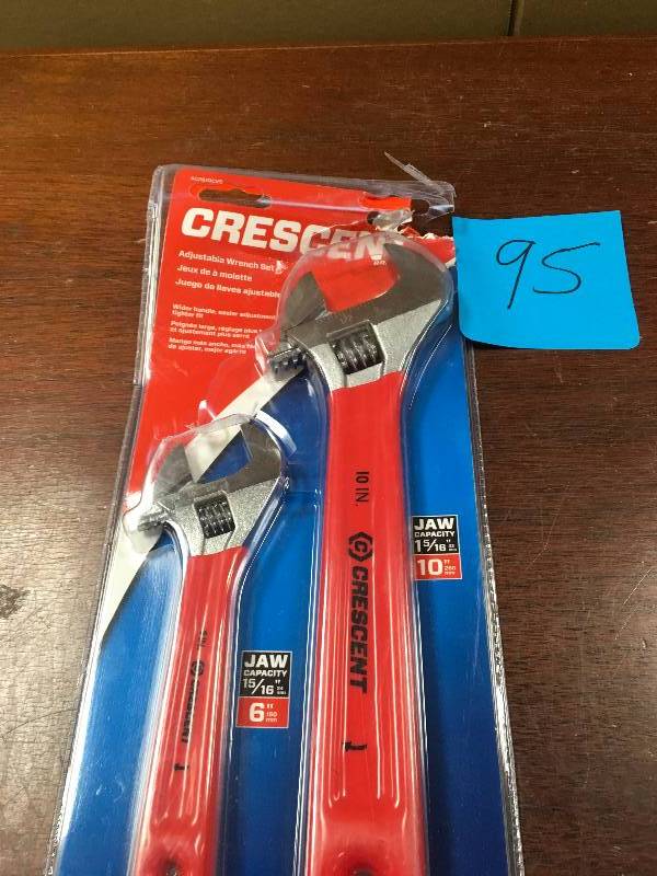 lot 95 image: Crescent 6 in. and 10 in. Adjustable Wrench Set not used