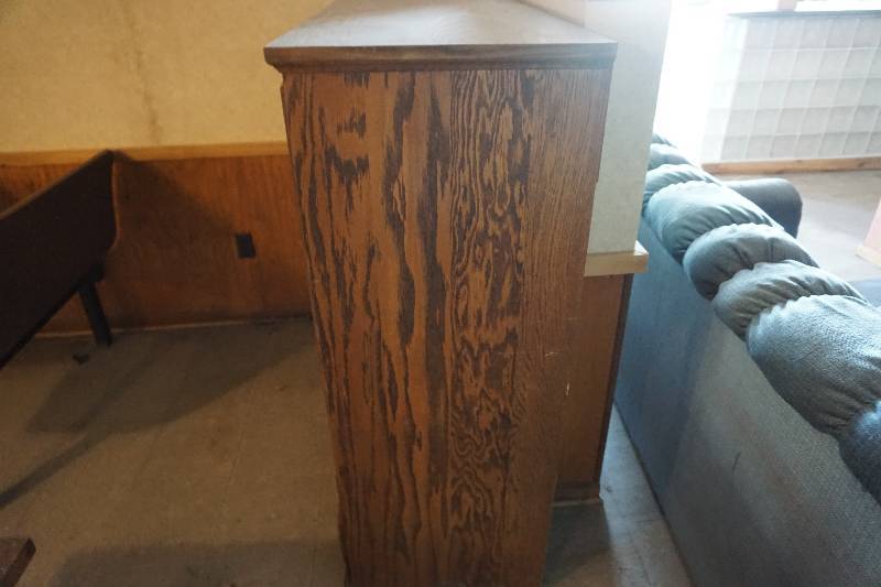 lot 24 image: Wood Hutch Entertainment Center