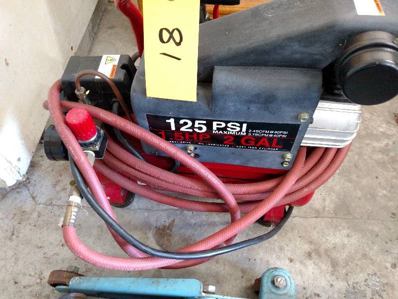 Air Compressor & Floor Jack, Works...
