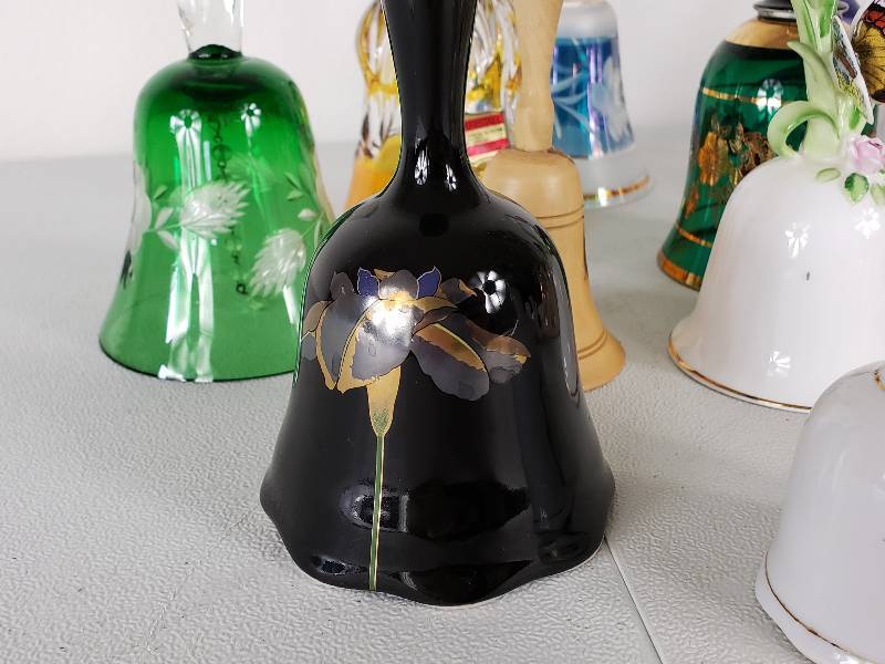 lot 43 image: Large Glass & Metal Bell Collection