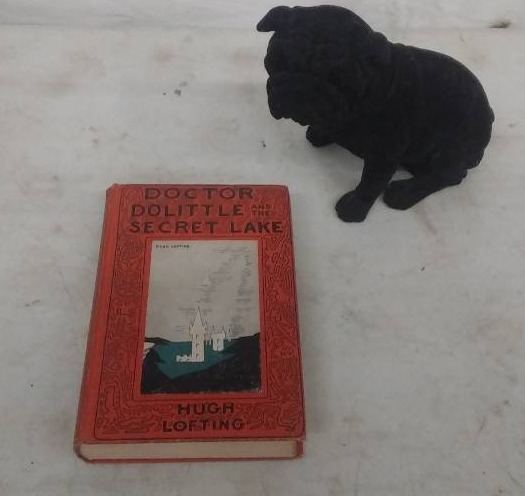 lot 34 image: Vintage Dr. Doolittle First Edition Book, Fuzzy Dog Coin Bank