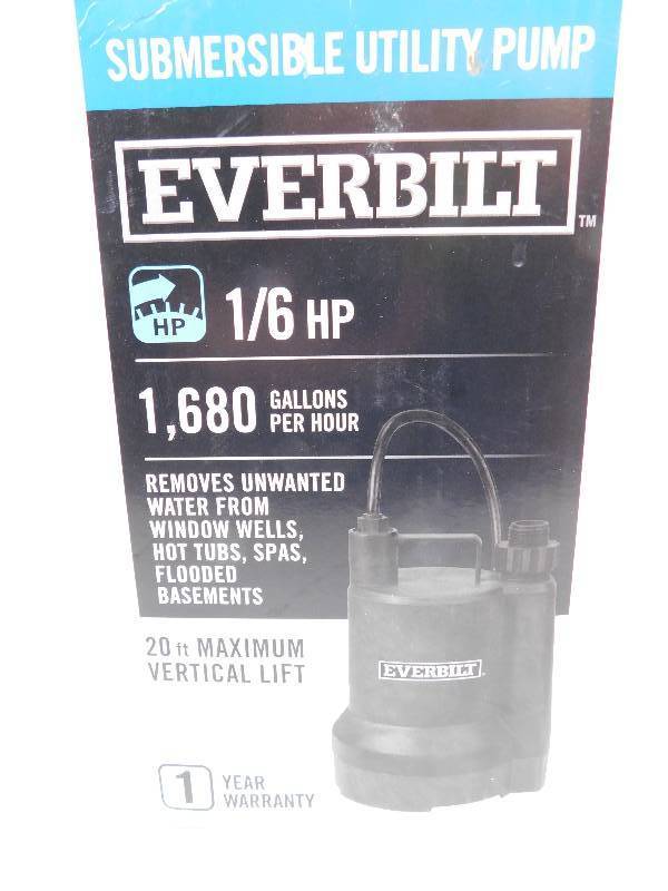 lot 20 image: Everbilt 16 Submersible Utility Pump 
