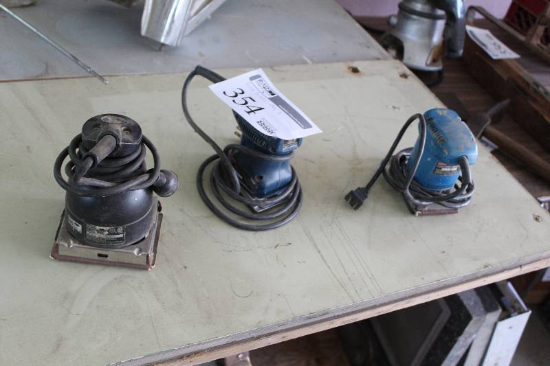lot 354 image: Lot of (3) Sanders - Ryobi S-500A, Ryobi S-550, Porter-Cable