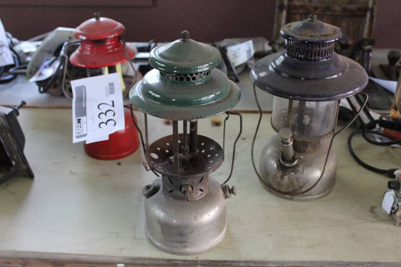 lot 332 image: Lot of (3) Camping Lanterns - Coleman, American Ready-Lite