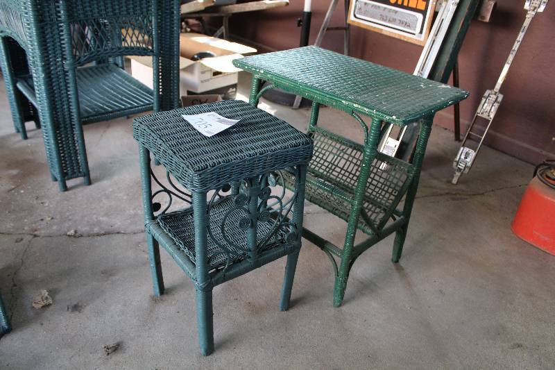lot 705 image: Lot of (2) Wicker Side Tables