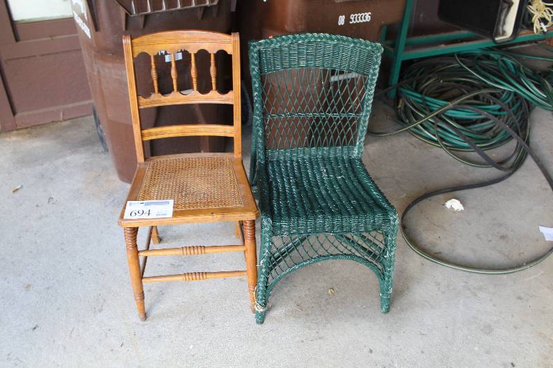 lot 694 image: Lot of (2) Wood Chairs