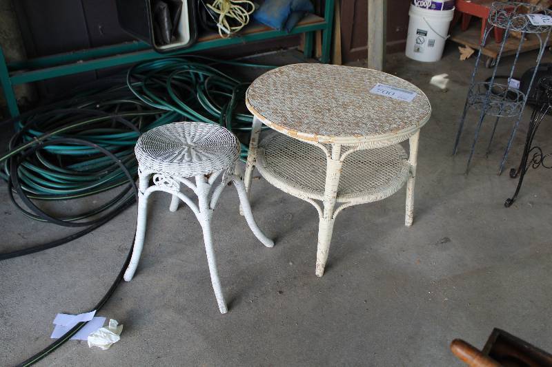 lot 700 image: Lot of (2) Wicker Side Tables