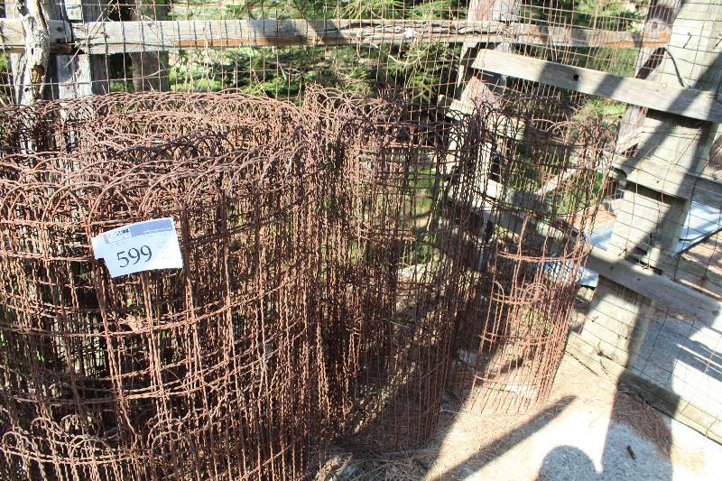 lot 599 image: Lot of (5) Rolls of 44in. Metal Fence