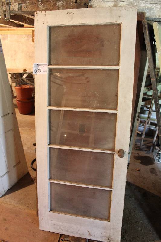 lot 609 image: Lot of (2) Doors - 5-Panel Glass, 5-Panel