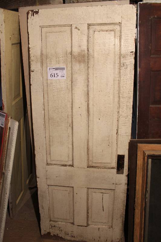 lot 615 image: Lot of (2) Doors - 4-Panel, 6-Panel Half Glass