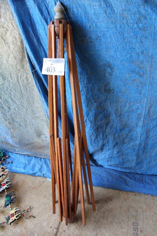 lot 403 image: Umbrella w Wood Folding Arms