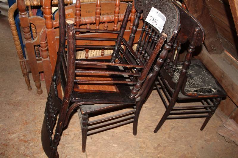 lot 786 image: Lot of (3) Wood Chairs