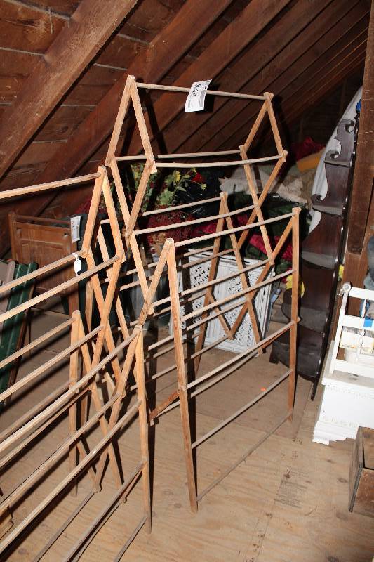 lot 844 image: Lot of (2) Wood Dry Racks