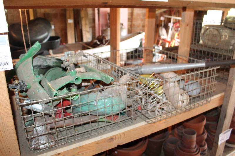lot 650 image: Baskets, Sprinklers, Yard Toys, Baseball Bat, Badmitton Shuttlecocks