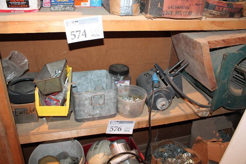 lot 576 image: Hardware - Bolts, Clips, Fan Motors