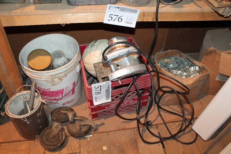 lot 578 image: Circular Saw, Casters, Clips, Misc Hardware