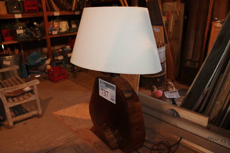 lot 737 image: Walnut Base Table Lamp