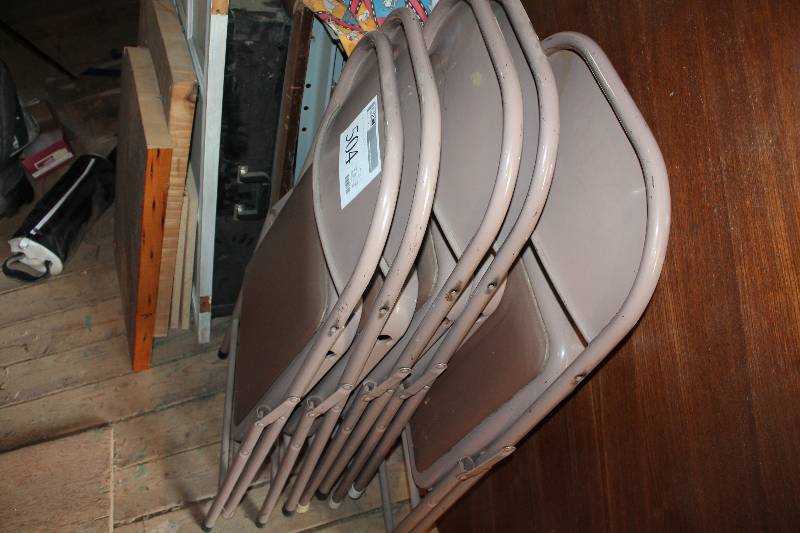 lot 504 image: Lot of (5) Folding Metal Chairs
