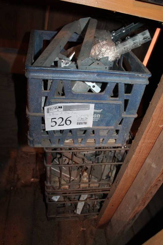 lot 526 image: Lot of (3) Bins of Misc Metal Brackets