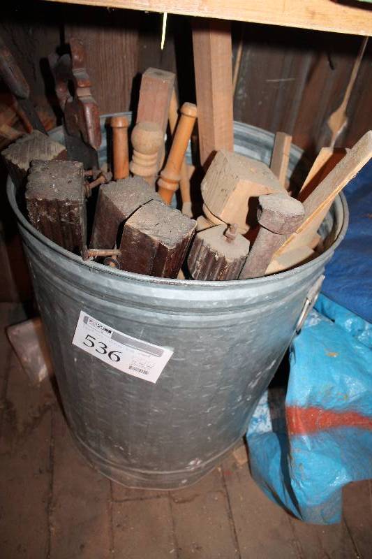 lot 536 image: Trash Can, Misc Wood Table Legs
