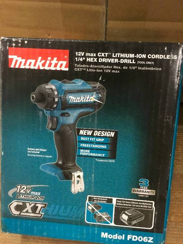 Makita 12-Volt CXT Lithium-Ion 14 in. Hex Cordless Driver-Drill (Tool-Only) new