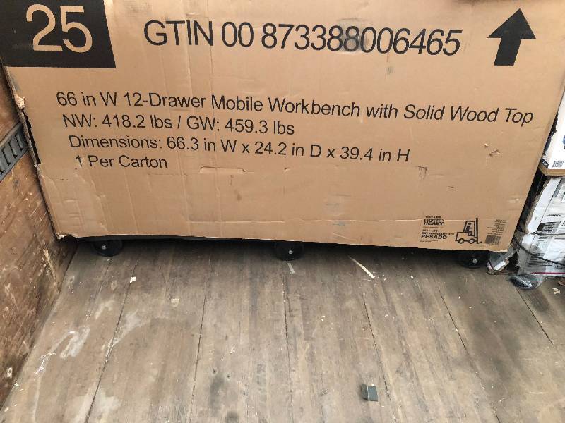 Husky 66 in. W 24 in. D 12-Drawer Heavy-Duty Mobile Workbench in Black NOT USED