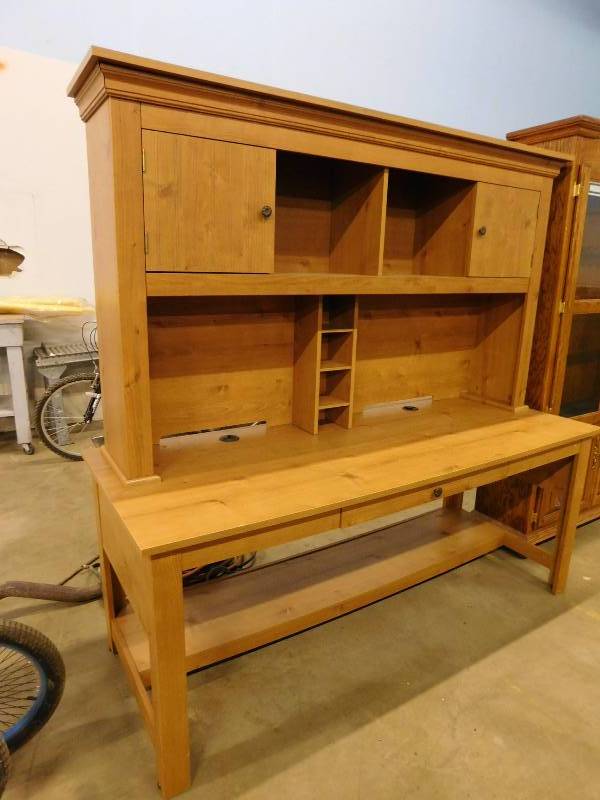 lot 58 image: Large Desk - 71.5(w) x 70(h) x 27.5(d)