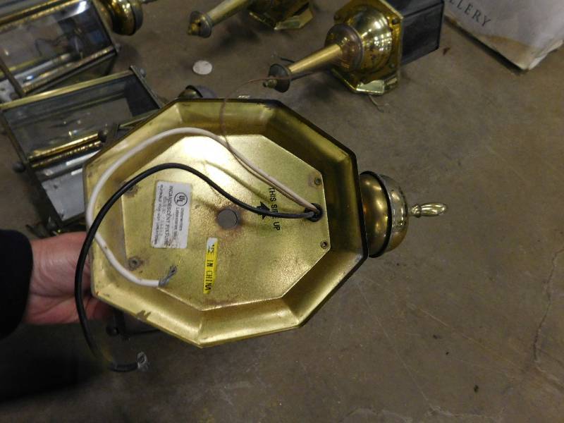 lot 137 image: Brass Light Fixtures