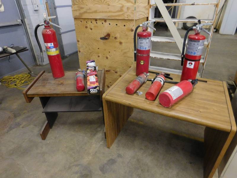 lot 161 image: Fire Extinguishers with Tables