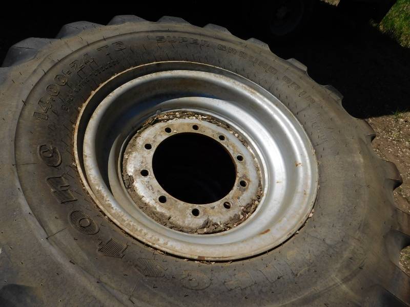 Two 14.00 x 24 Solid Tires & Rims
