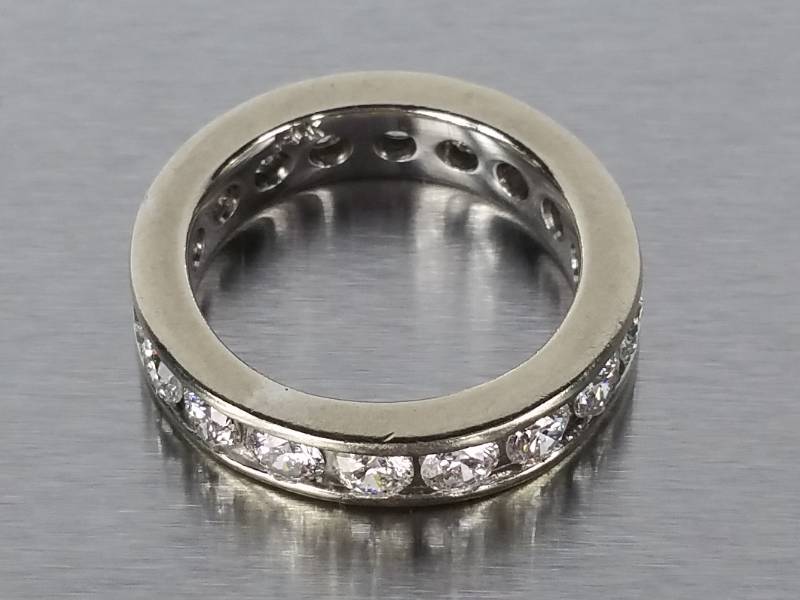 lot 5 image: 3 Carat Diamond Eternity Band  14k White Gold  $6000 Appraisal