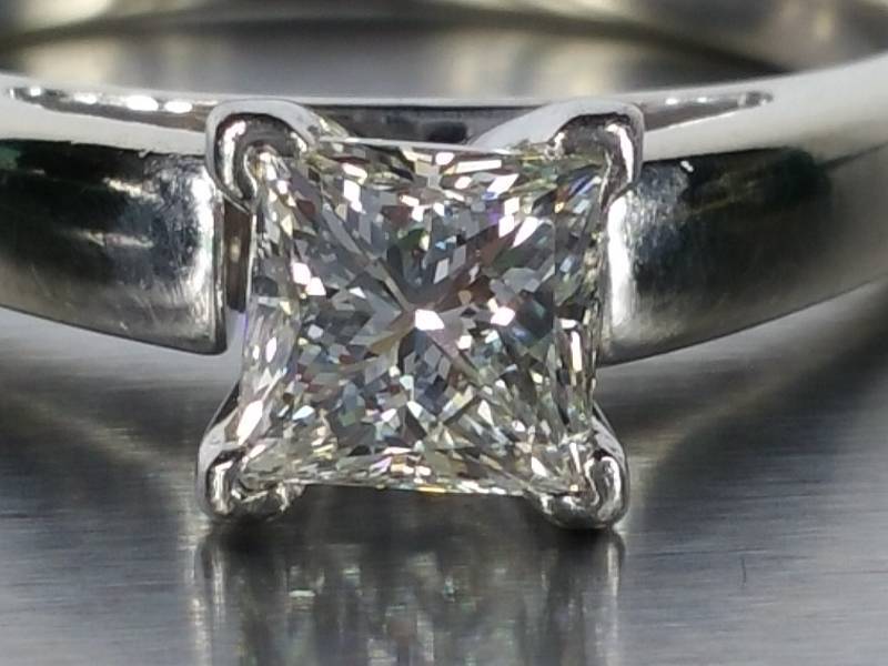 lot 7 image: .70 Carat Leo Diamond Ring  14k White Gold  $5300 Appraisal