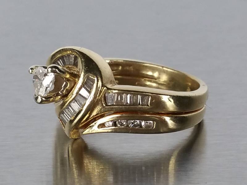 lot 14 image: 12 Carat Heart Shaped Diamond Ring  14k Yellow Gold  $1550 Retail
